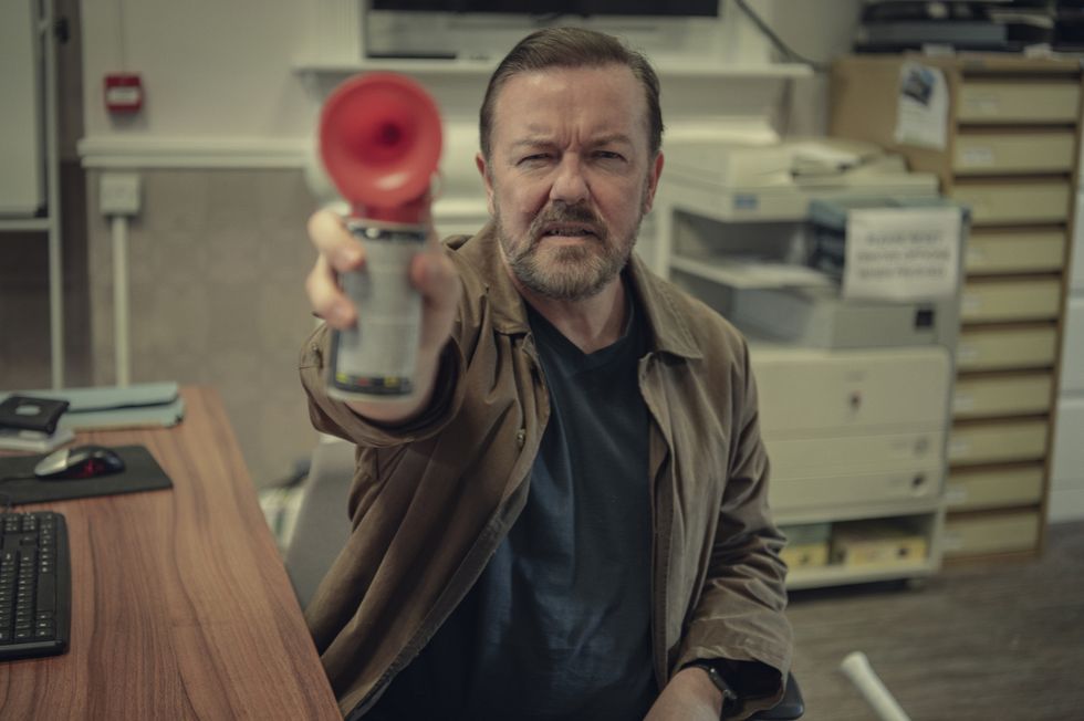 Undated TV still handout from After Life - Season 3. Pictured: Ricky Gervais as Tony. PA Feature SHOWBIZ Download Reviews. Picture credit should read: PA Photo/Netflix/Ray Burmiston. All Rights Reserved. WARNING: This picture must only be used to accompany PA Feature SHOWBIZ Download Reviews.