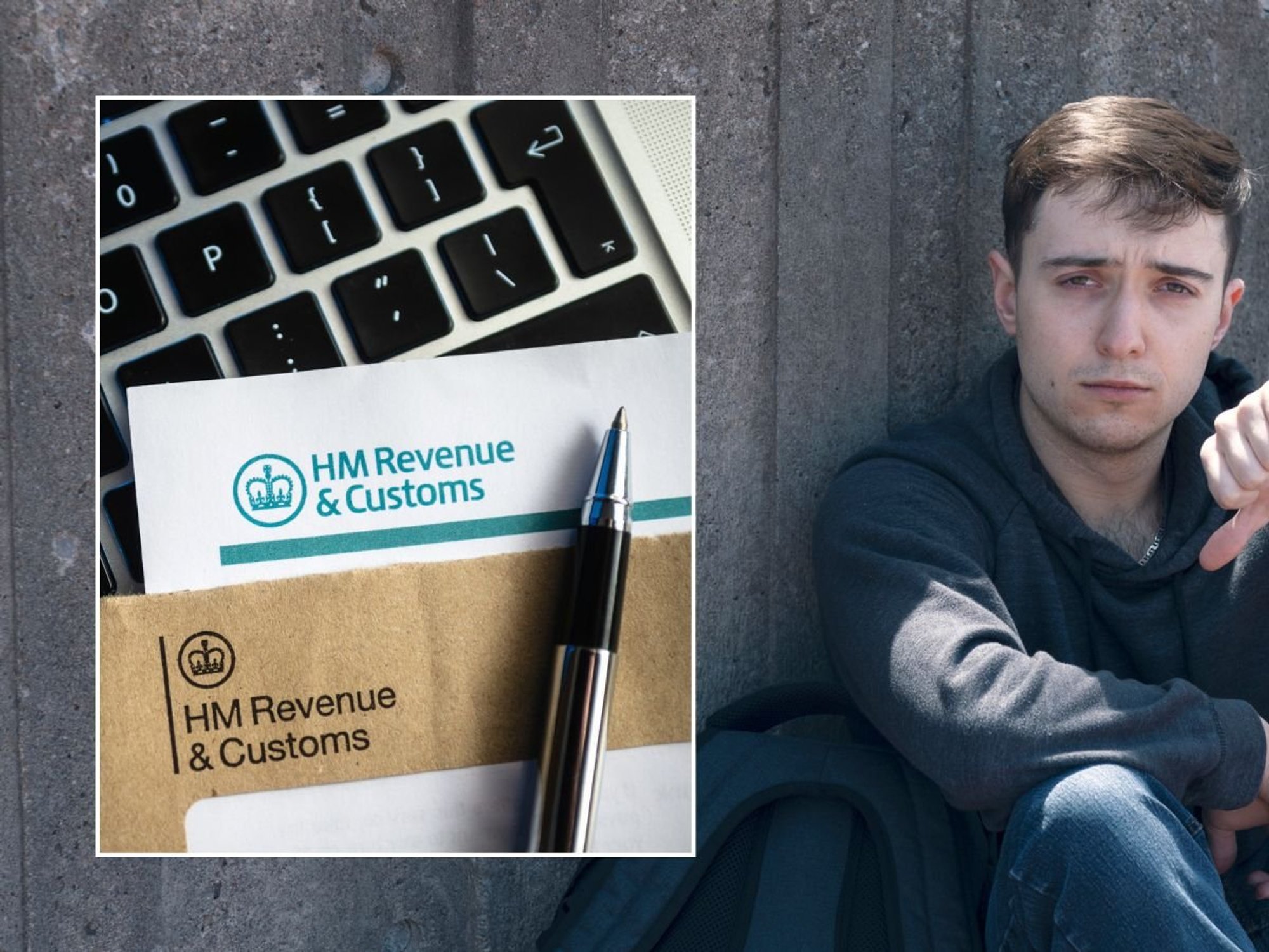 Unhappy man and HMRC letter