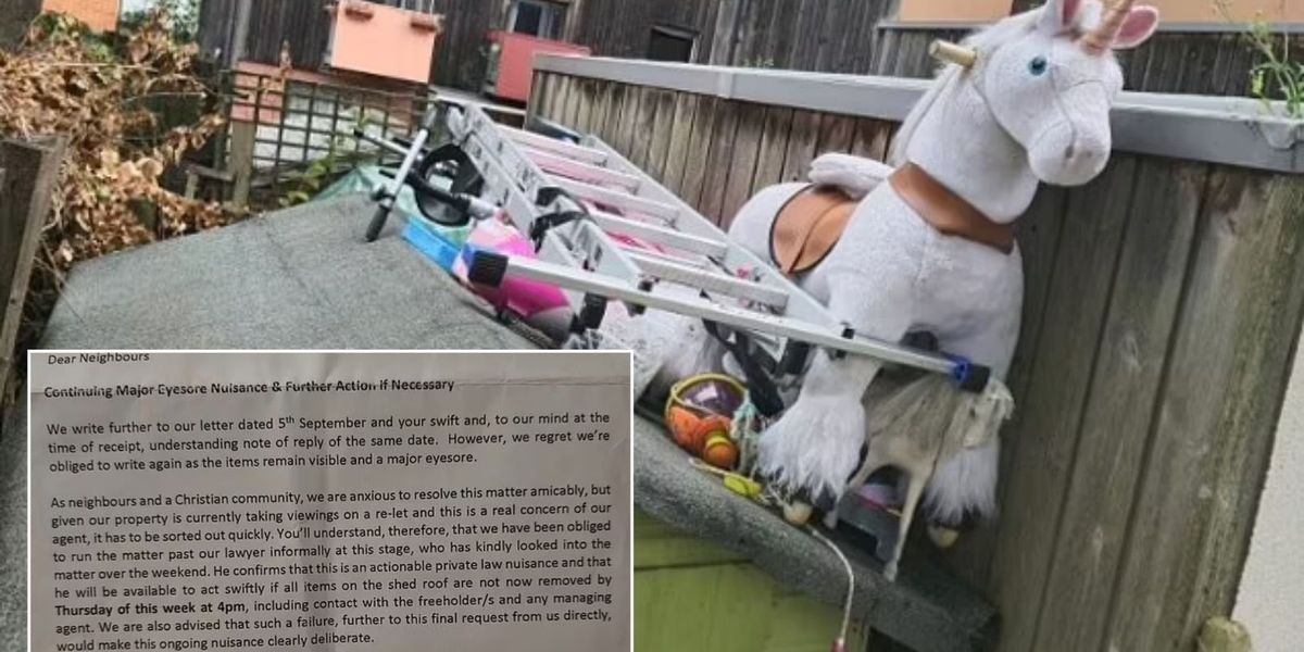 NextImg:Neighbour row erupts as resident refuses to remove 'toy unicorn' from shed roof
