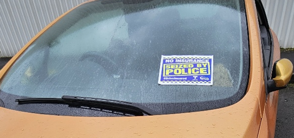 Uninsured car seized by the police