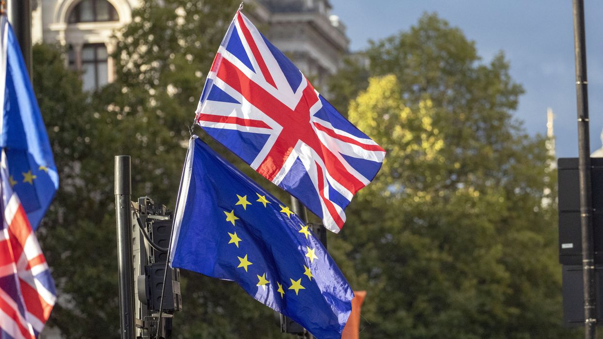 Union Jack and the EU flag