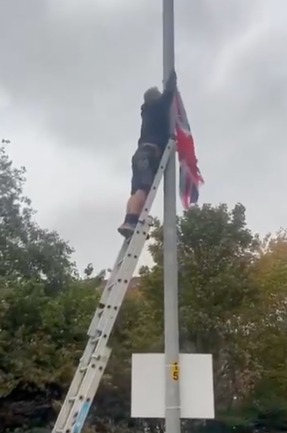 Union Jack flag put up in Manchester