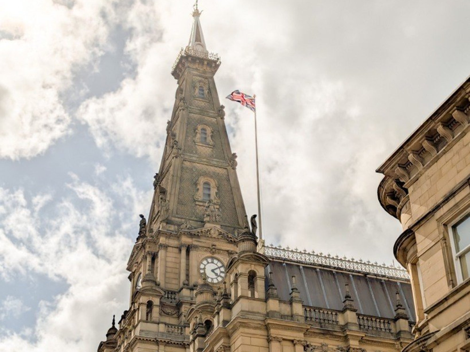 Union Jack flies from top of Calderdale Council