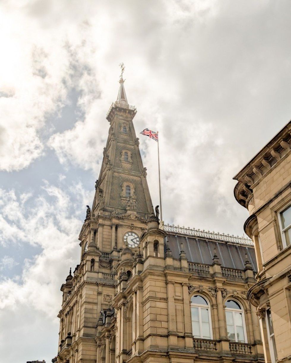 Union Jack flies from top of Calderdale Council