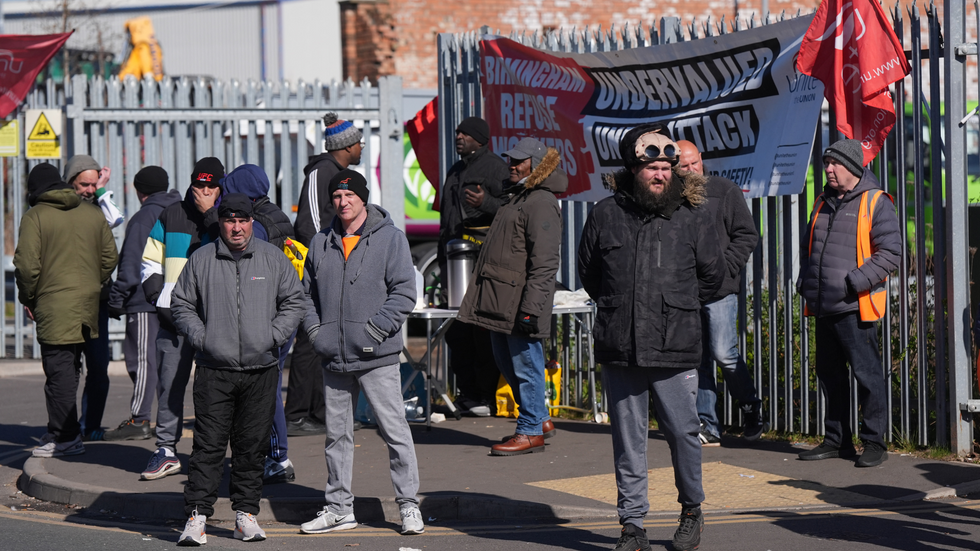 Union members on the picket line in Birmingham