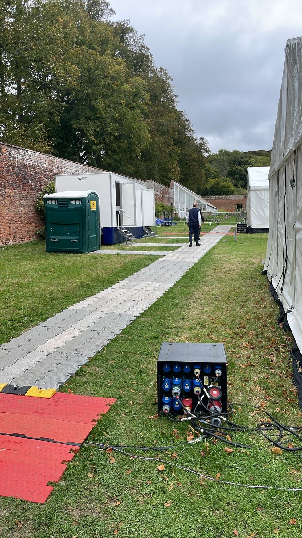 Unique set-up at Chequers shows festival-style toilets near vegetable patch