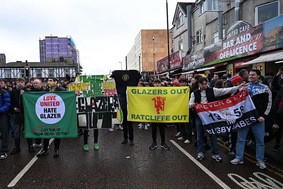 United fans have protested over Sir Jim Ratcliffe's co-ownership alongside the Glazers before