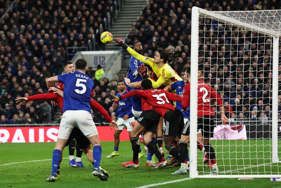 United goalkeeper Senne Lammens was in fine form as he kept Everton at bay