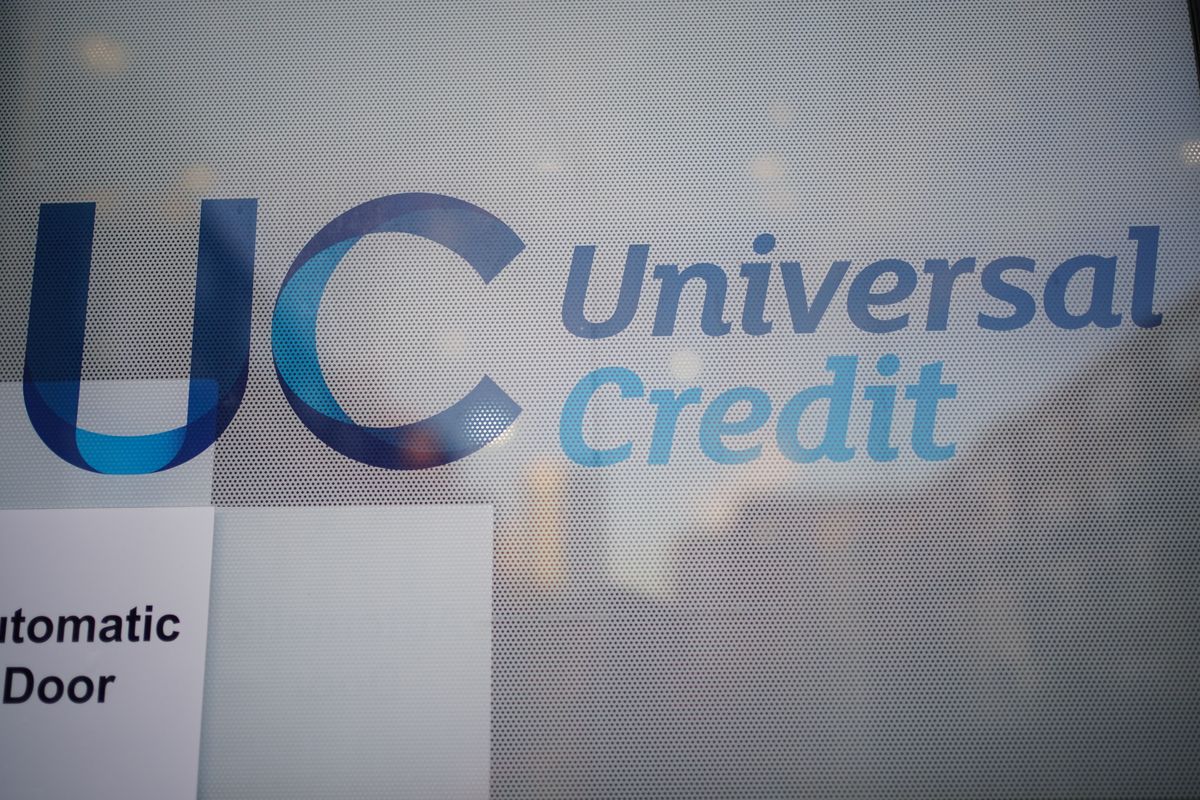 Universal Credit logo outside Jobcentre