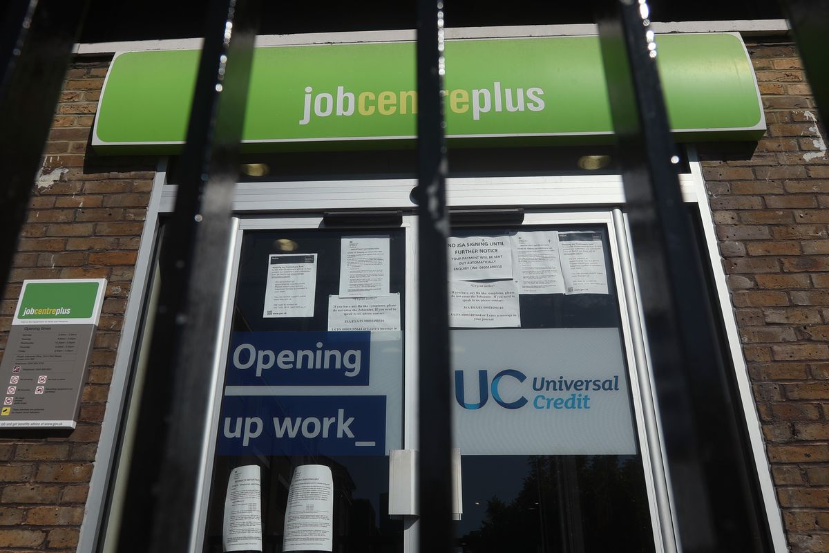 Universal Credit sign at JobCentre Plus