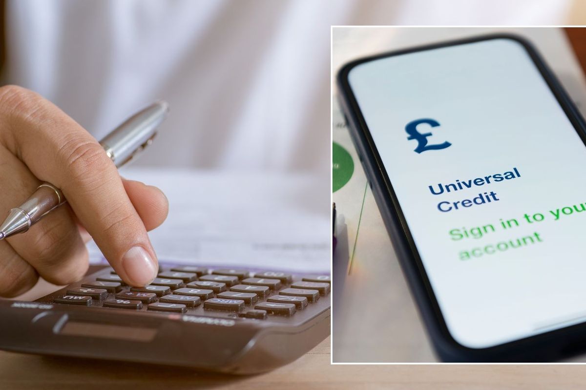 Universal Credit sign in to account sign on phone and person uses calculator