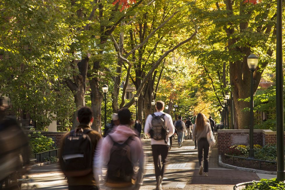University Campus with Crowd of Students (stock)