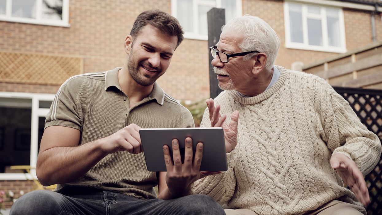 Unpaid carer with elderly grandfather