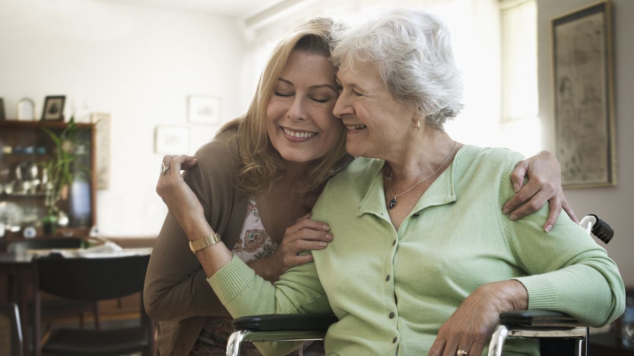 Unpaid carer with their elderly mother