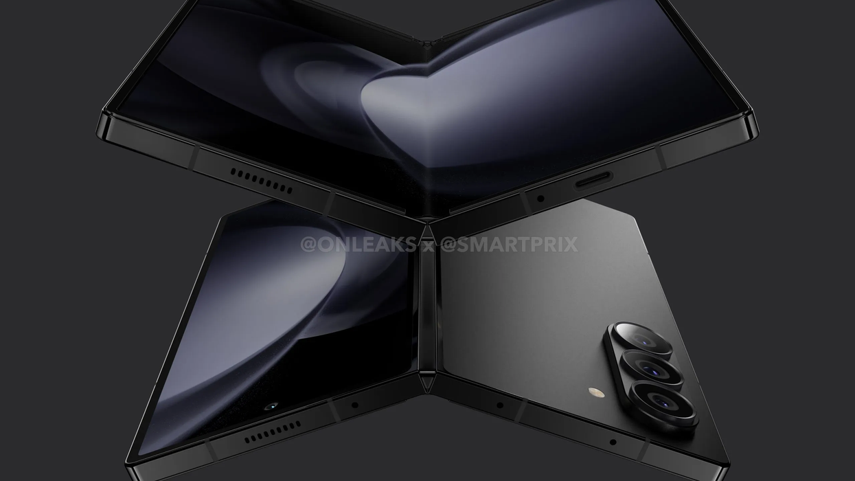 unreleased galaxy z fold 6 smartphone is pictured in a high resolution render from tipster onleaks and smartprix