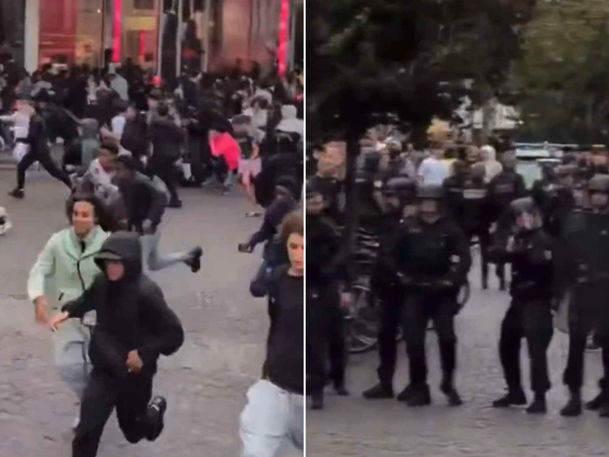 Unrest and riot police