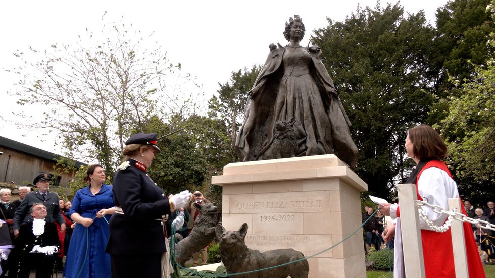 Unveiling of Queen Elizabeth II statue in Oakham, Rutland