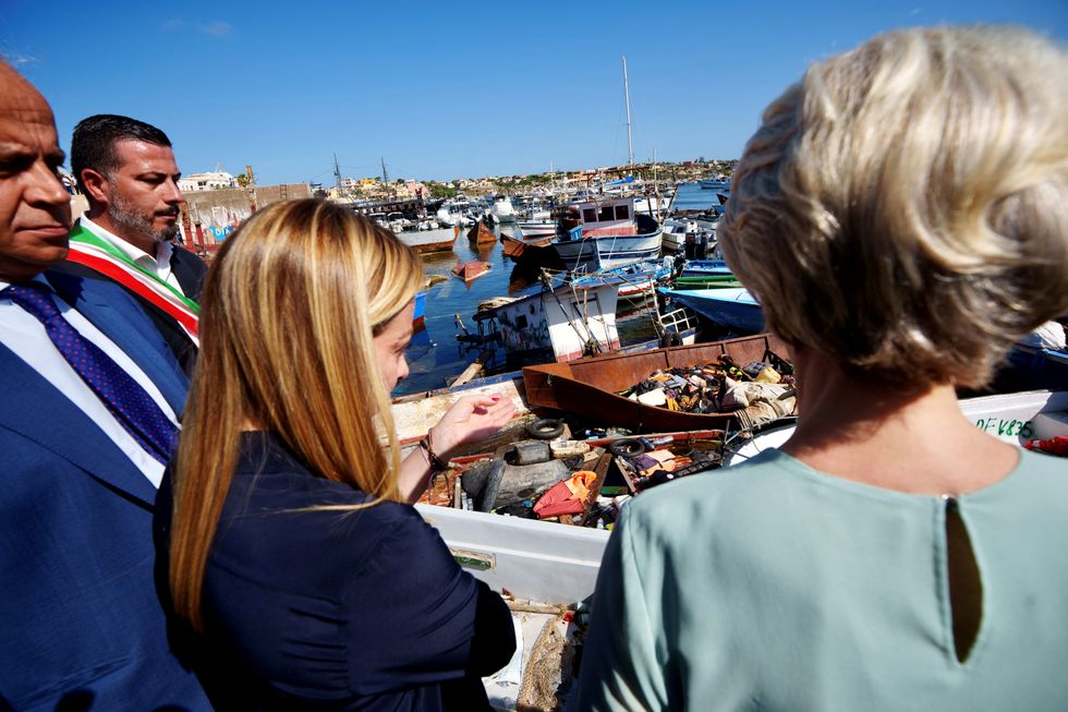 Ursula von der Leyen and Giorgia Meloni visit Lampedusa