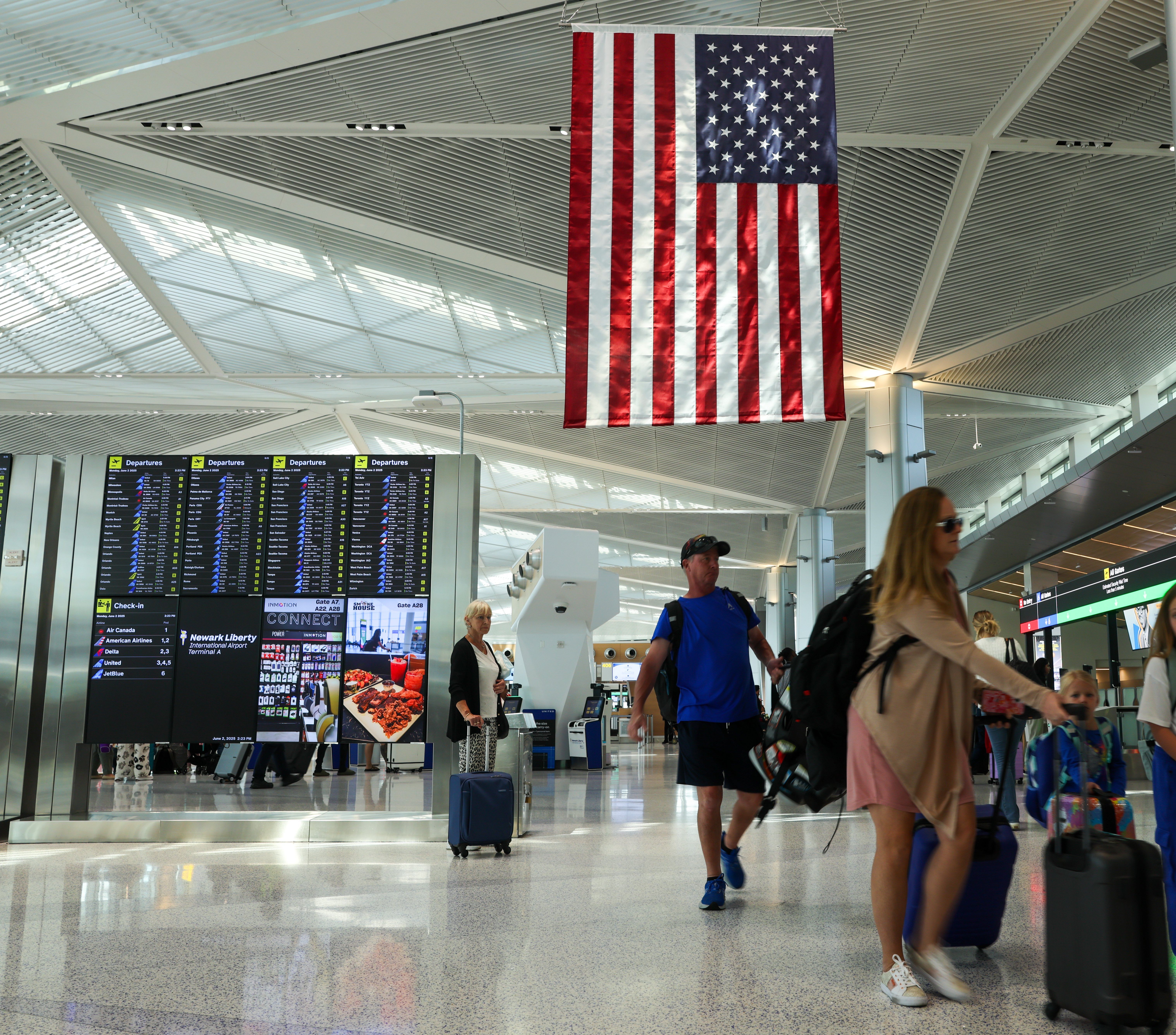 US airport travellers