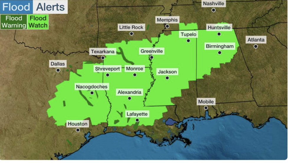 US flood alert map