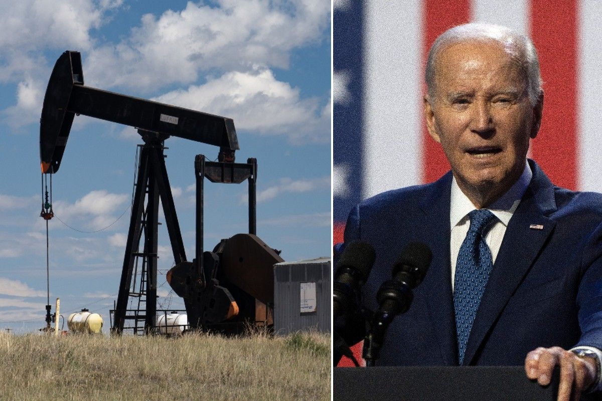 US oil pump in Wyoming and Joe Biden