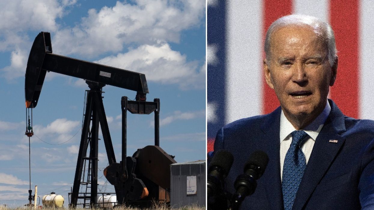 US oil pump in Wyoming and Joe Biden