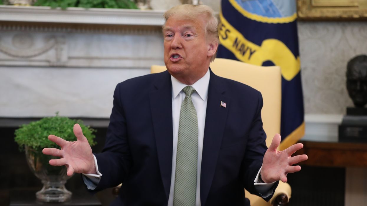 US President Donald Trump in the Oval Office