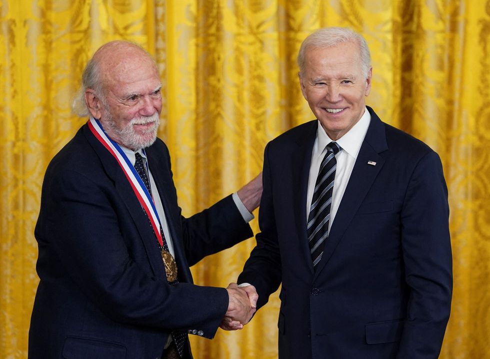US President Joe Biden and Barry Barish