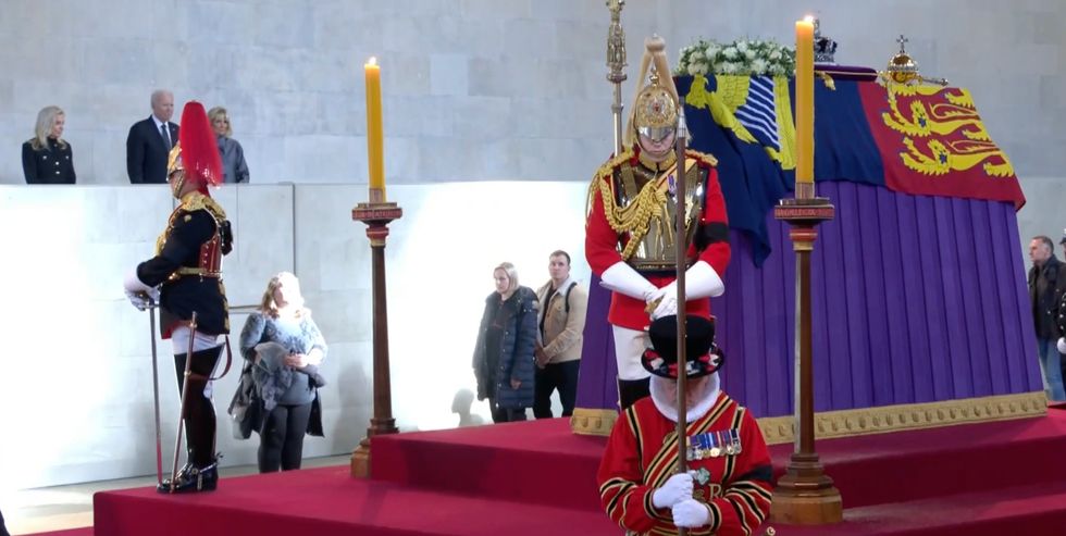 US President Joe Biden has visited Westminster Hall to pay his respects to the Queen.