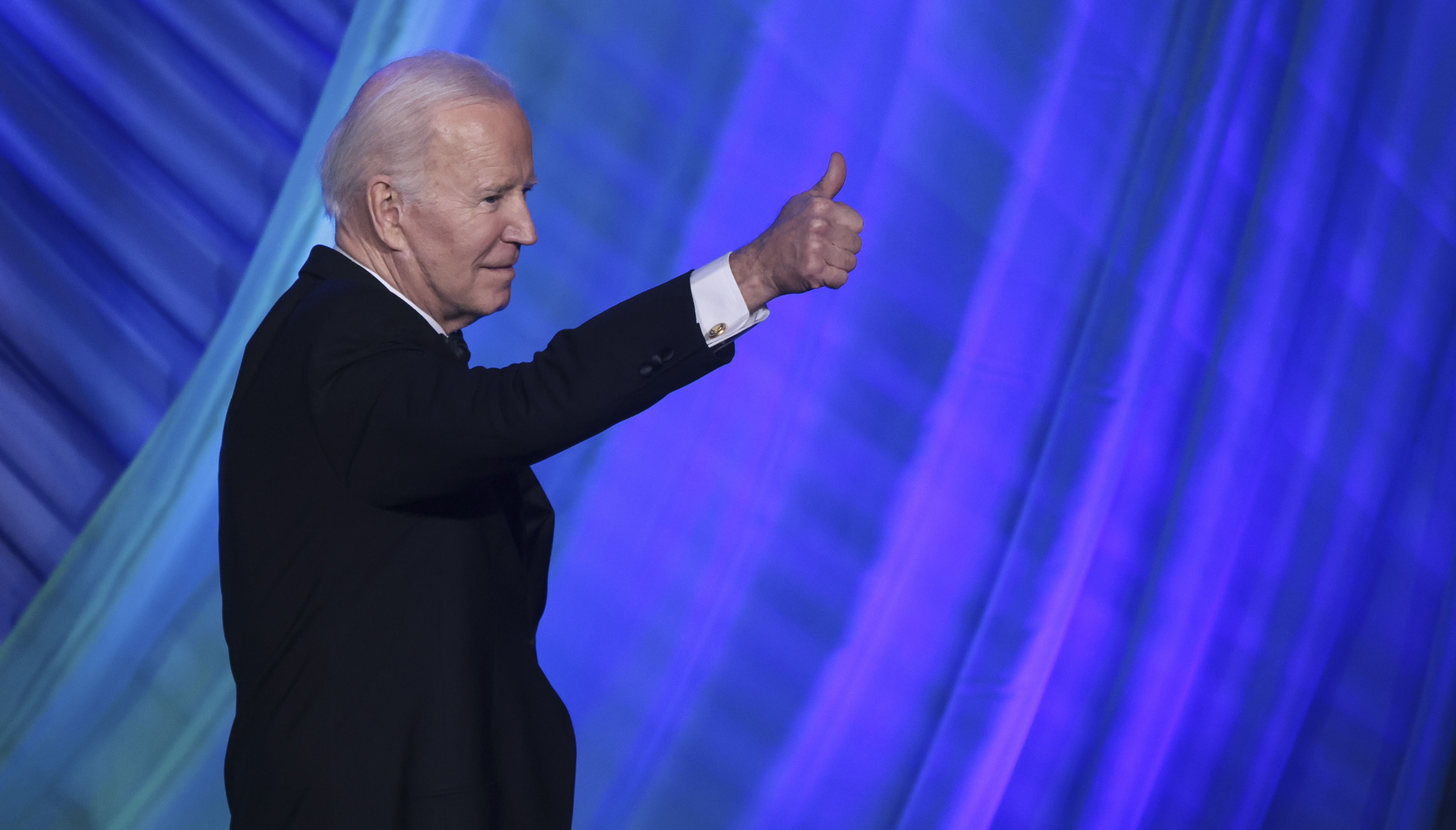 US President Joe Biden leaves after speaking at the Ireland Funds 30th National Gala at the National Building Museum in Washington DC during Taoiseach Micheal Martin visit to the US for St Patrick's Day. Picture date: Wednesday March 16, 2022.
