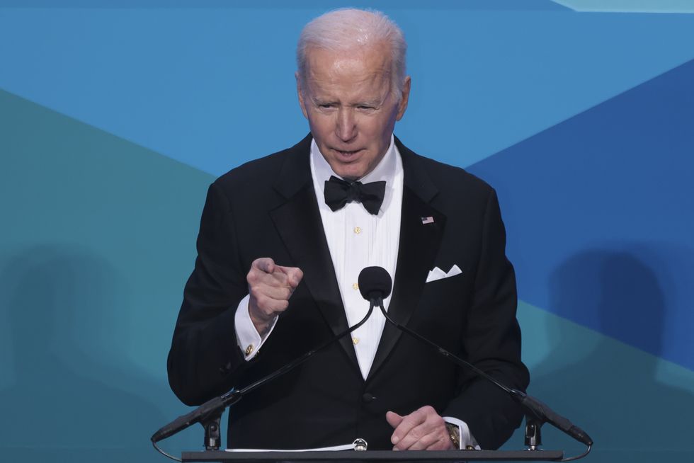 US President Joe Biden speaks at the Ireland Funds 30th National Gala at the National Building Museum in Washington DC during Taoiseach Micheal Martin visit to the US for St Patrick's Day. Picture date: Wednesday March 16, 2022.