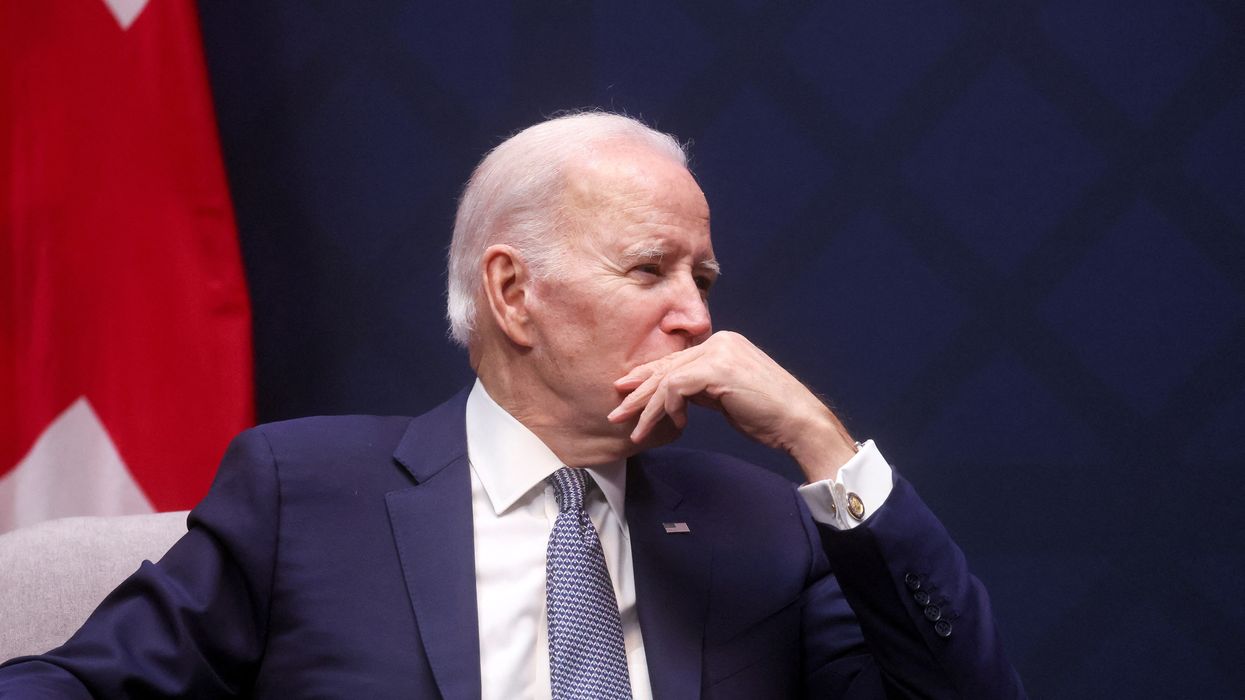 US President Joe Biden speaks with Rishi Sunak