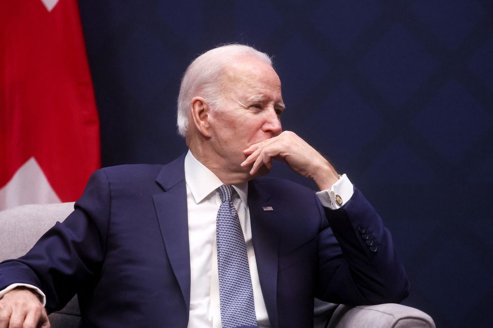 US President Joe Biden speaks with Rishi Sunak