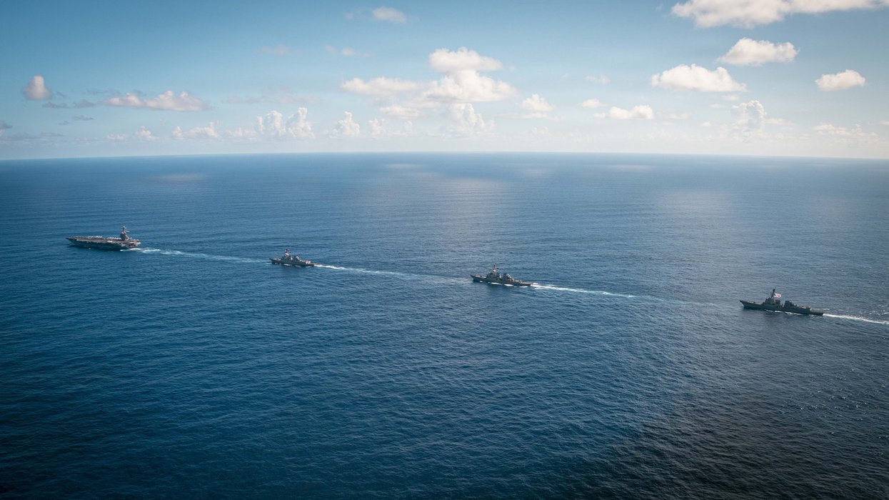 US warships in formation