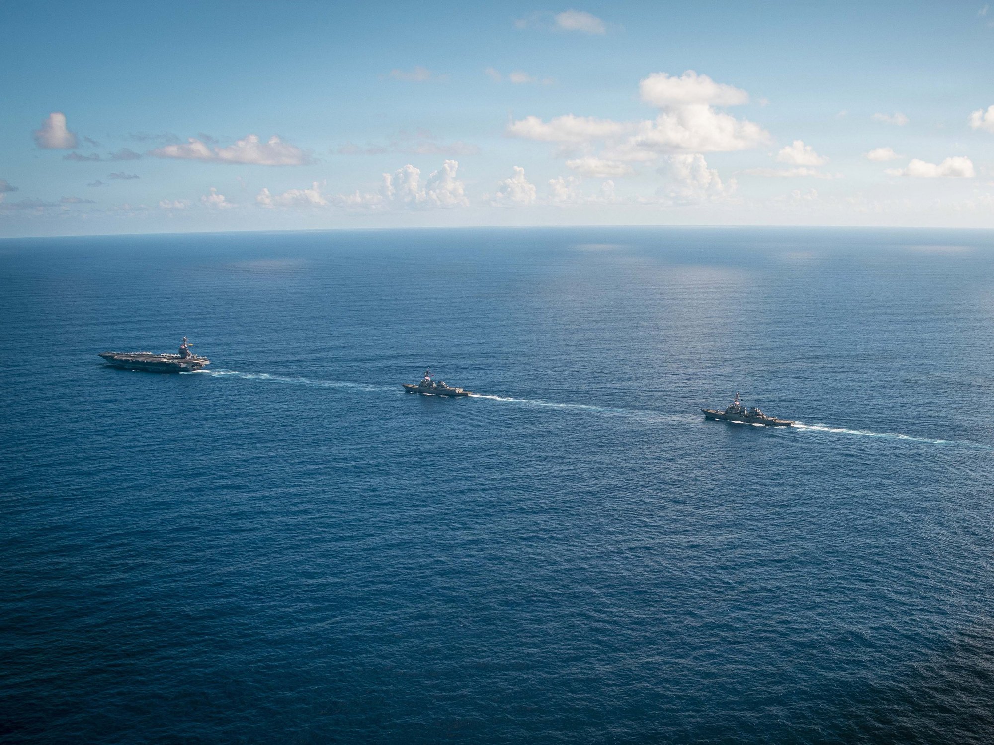 US warships in formation