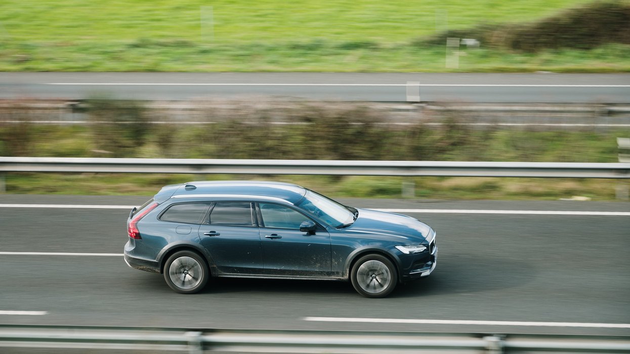 V90 on road