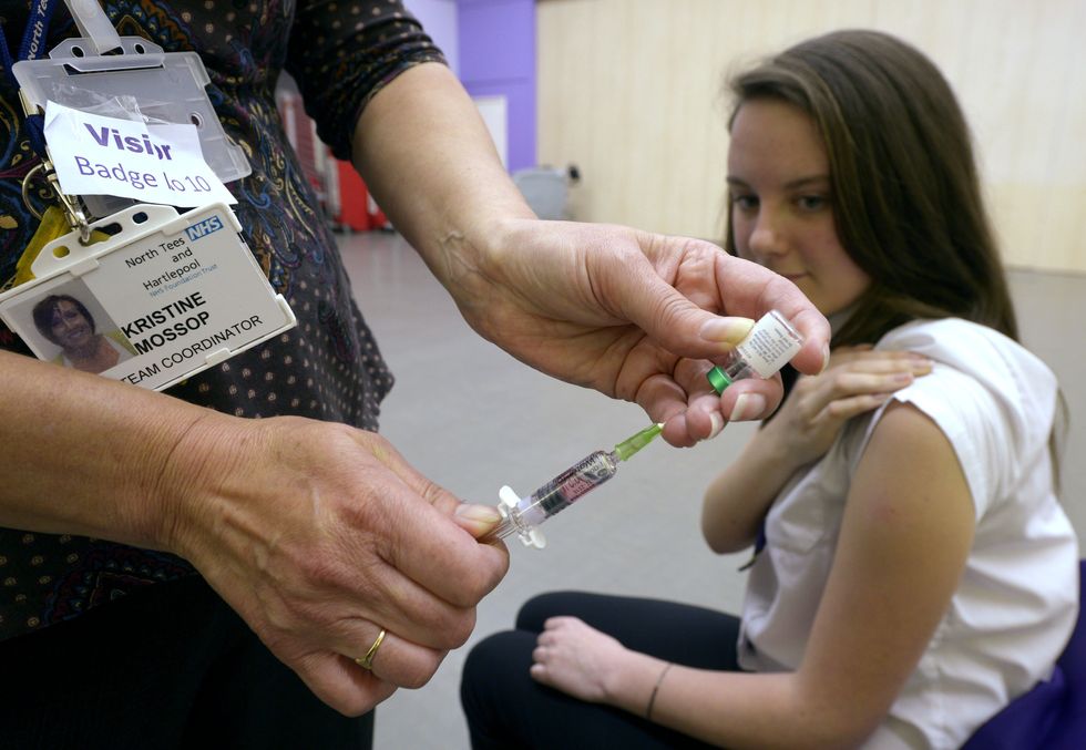 Vaccine being administered