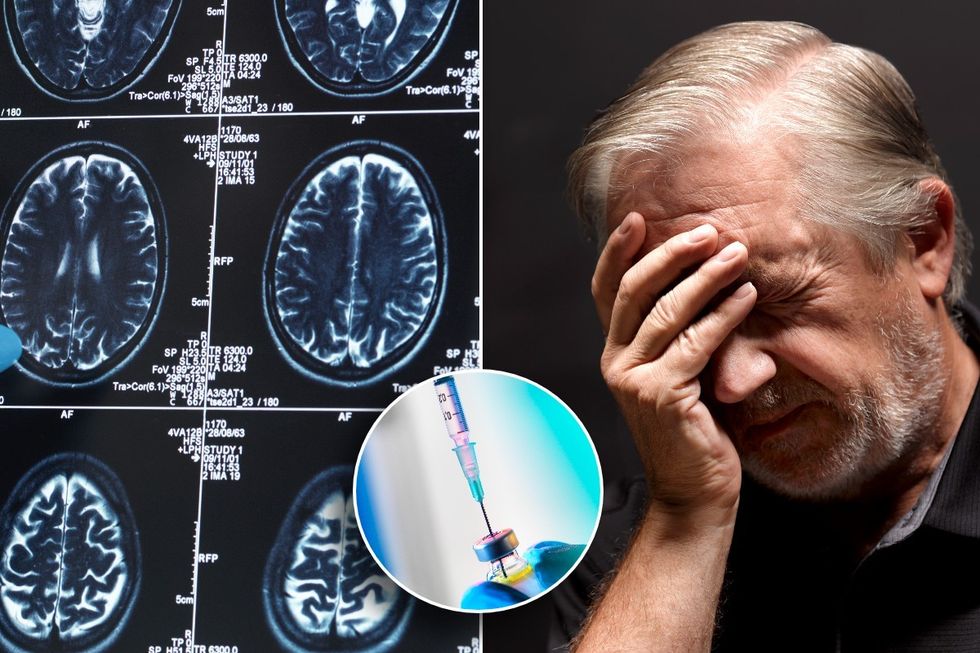 Vaccine, dementia sufferer and brain scan