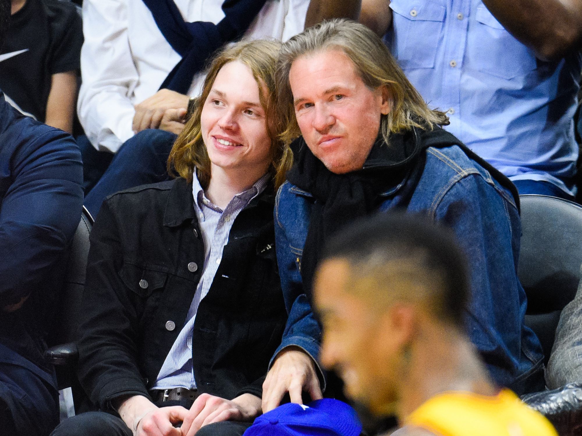 Val and Jack Kilmer at basketball game
