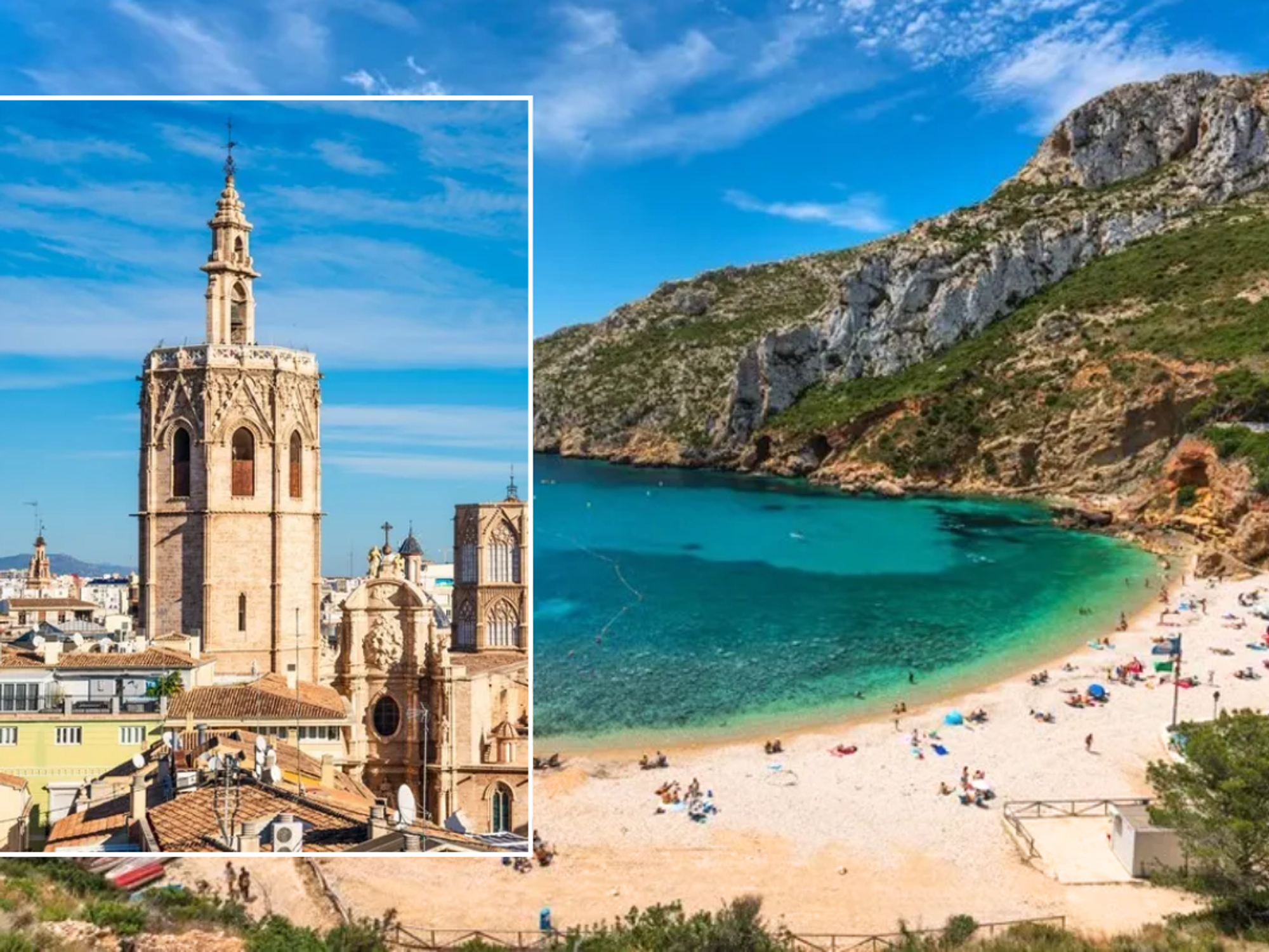 Valencia, Spain buildings / Valencia beach