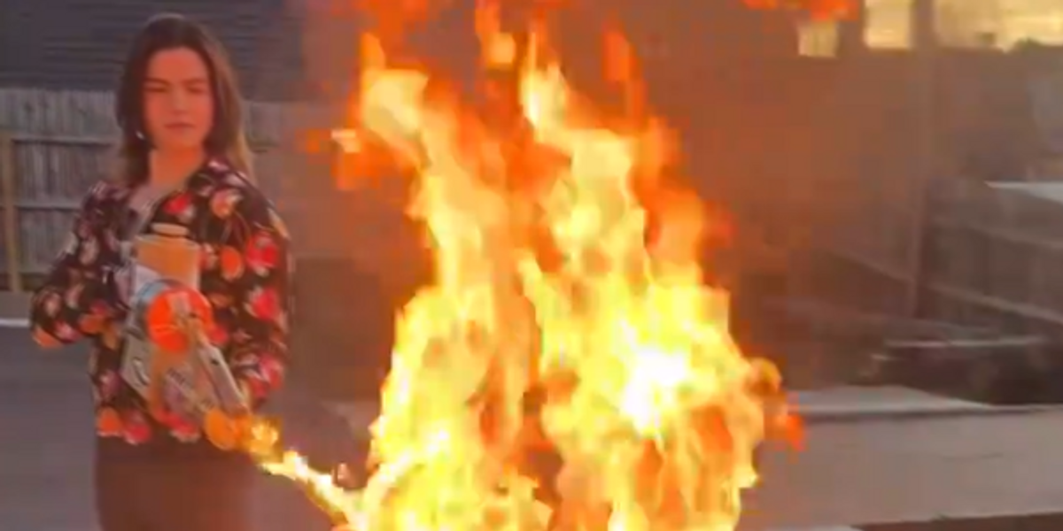 NextImg:Controversial Missouri GOP candidate uses FLAMETHROWER to torch LGBTQ books