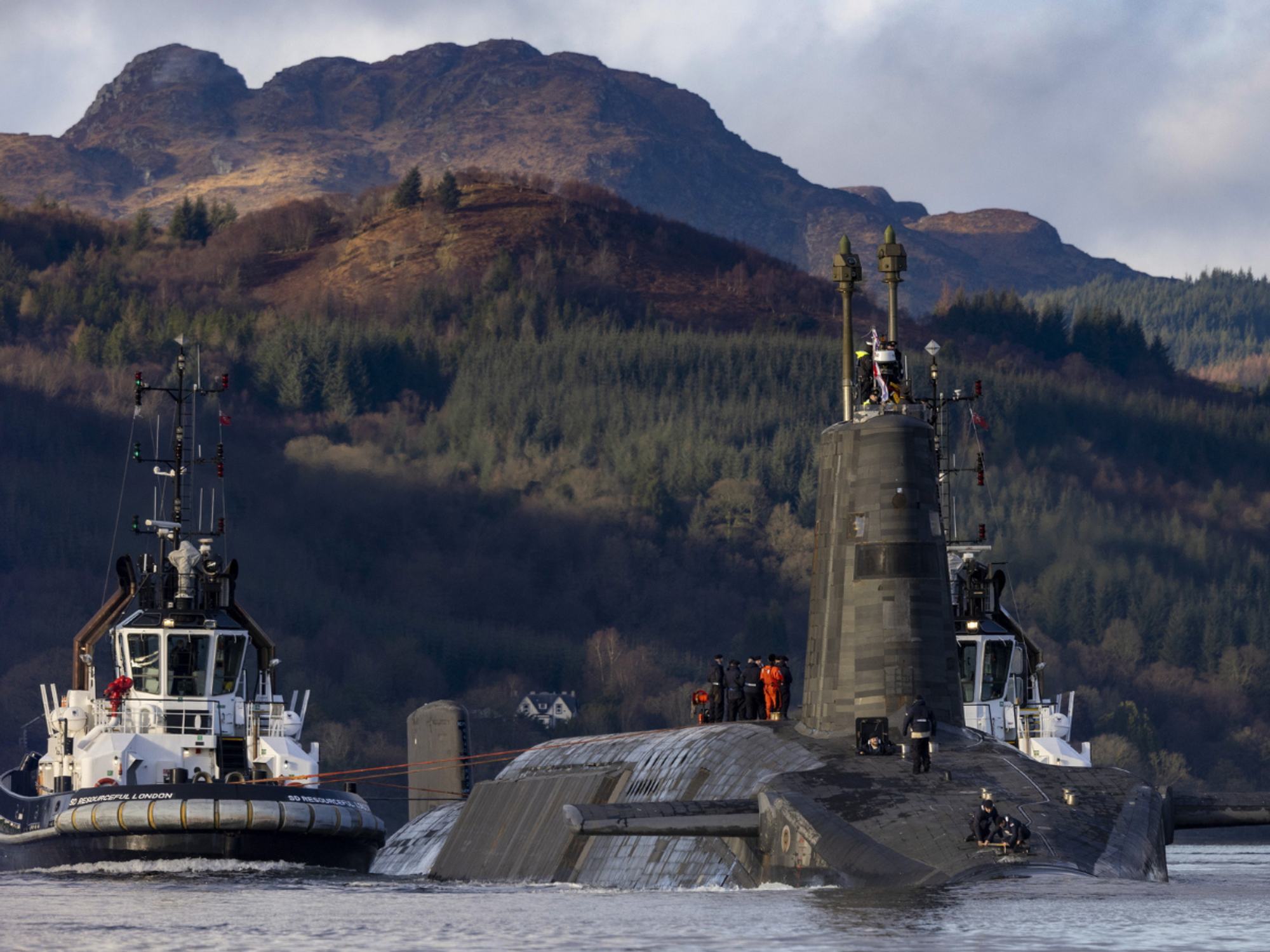 Vanguard class nuclear submarine HMS Vengeance in Gare Loch