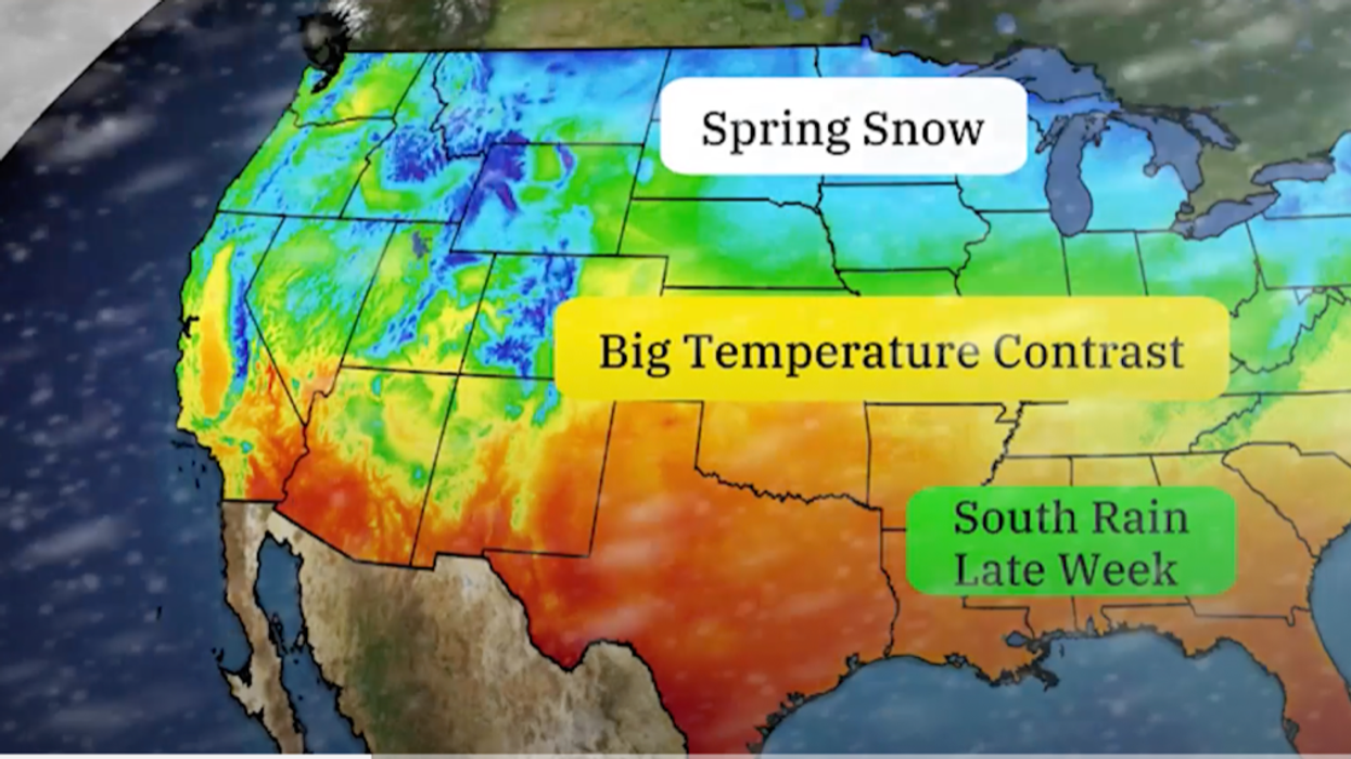 Vast temperature contrasts across the US