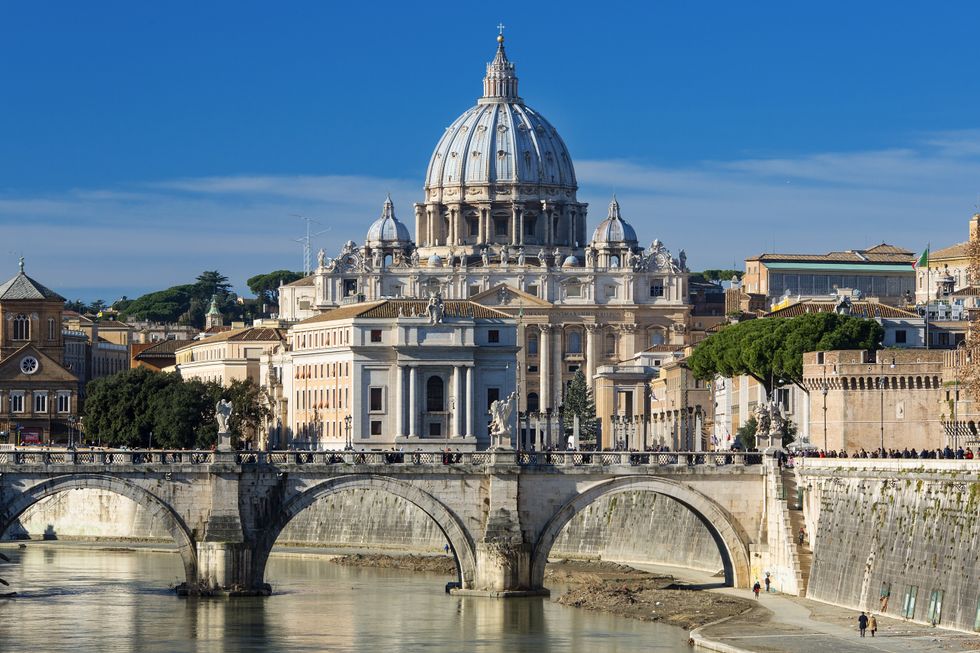 Vatican with the Tiber River and St. Peter's Basilica, Rome, Italy