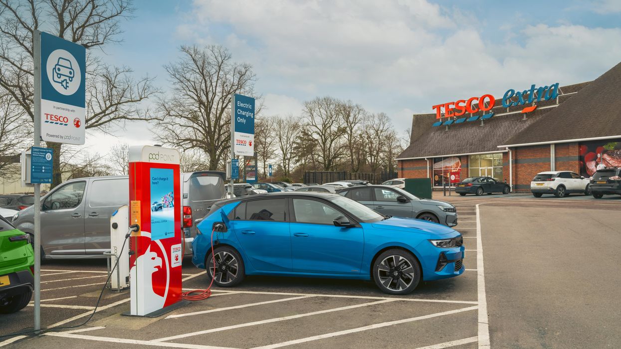 Vauxhall and an EV chargers at Tesco