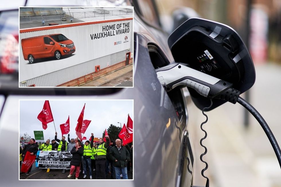 Vauxhall's Luton plant, an anti-Stellantis union protest and an electric vehicle charger