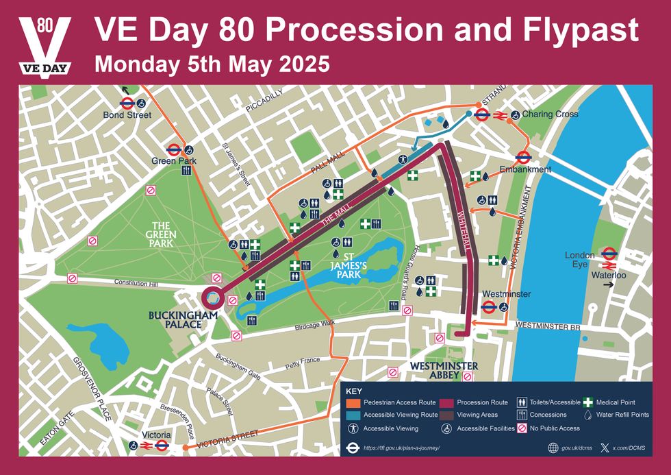VE Day procession map
