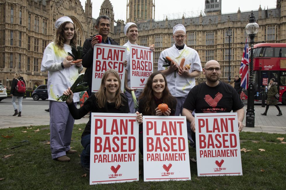 Veganuary protestors