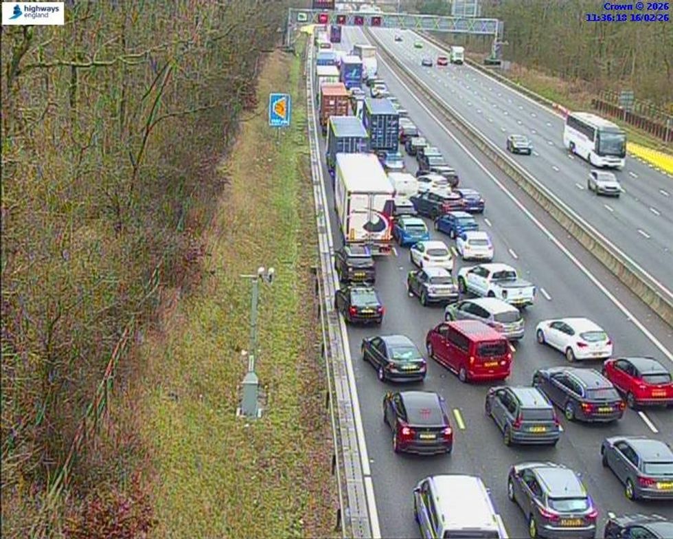 Vehicle fire on the M1