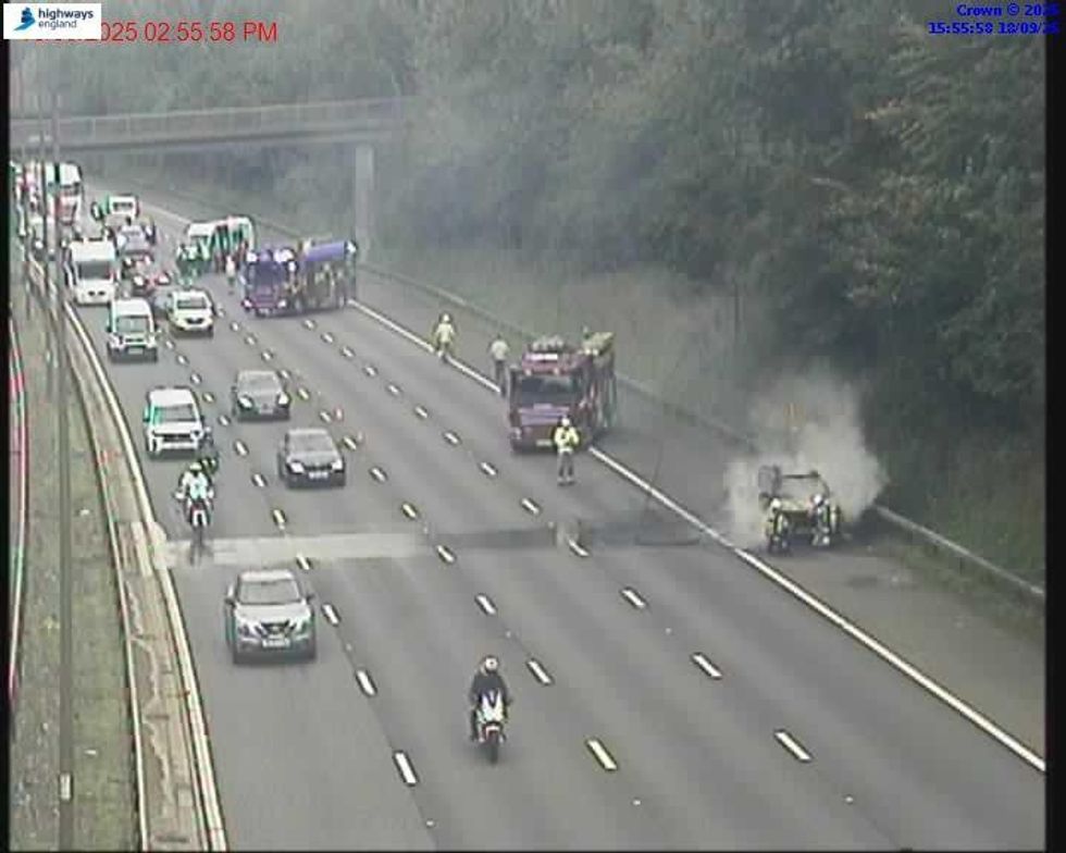 Vehicle fire on the M25